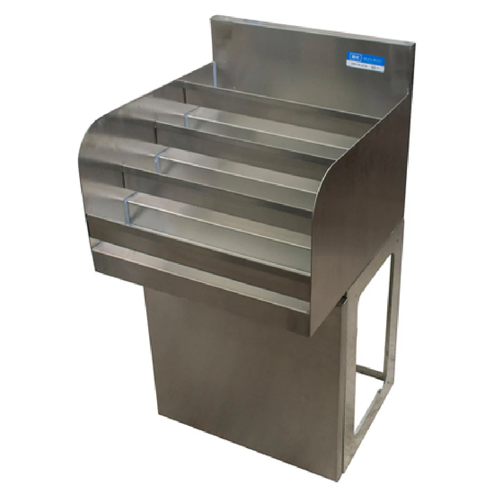 BK Resources UBB-18-LD18 18 Inch Underbar Display Unit Free Standing Stainless Steel with Guard Rail