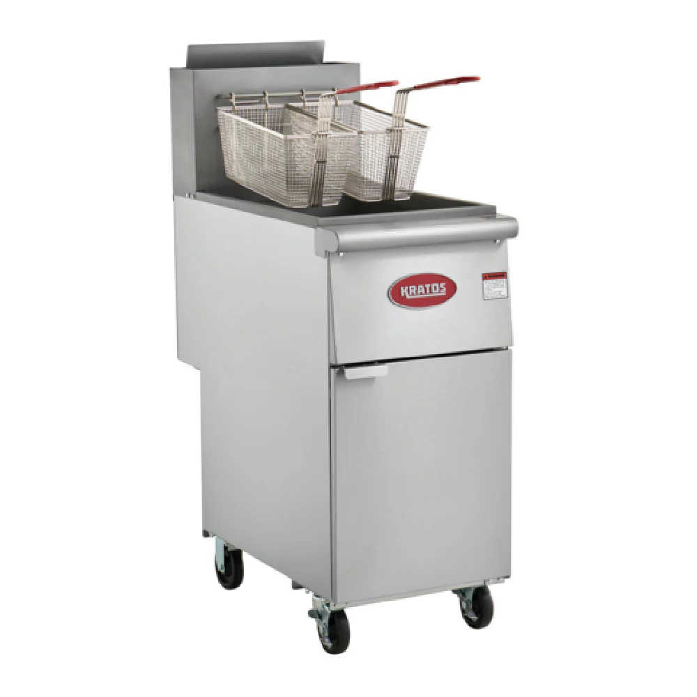 Hubert 102739 Kratos 29Y-050-LP Commercial Mobile Gas Floor Fryer (3) Burners