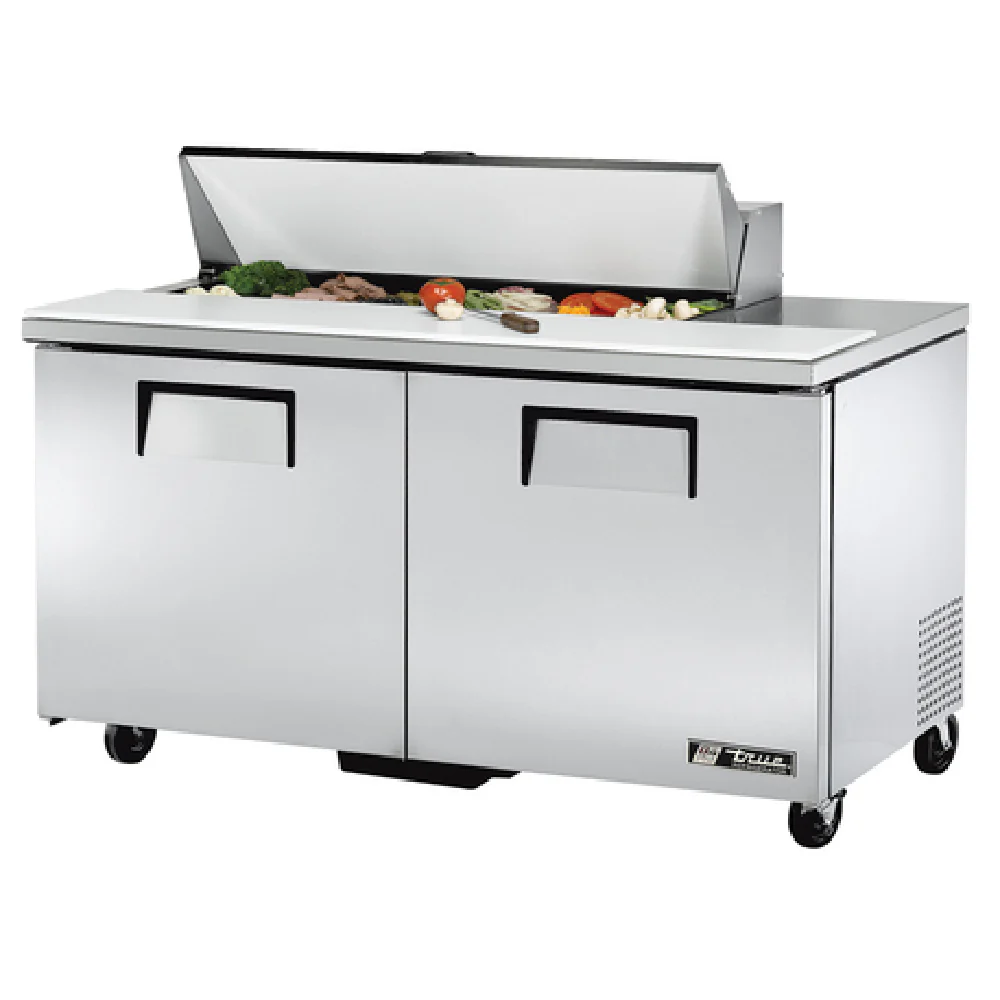True Refrigeration TSSU-60-12-HC 60 Inch Sandwich Salad Unit 12 Pan Stainless Steel with Insulated Cover True Refrigeration TSSU-60-12-HC 60 Inch Sandwich Salad Unit 12 Pan Stainless Steel with Insulated Cover