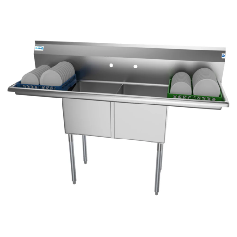 Koolmore SB151512-15B3 60 Inch 18 Gauge Stainless Steel Sink with Drainboards Koolmore SB151512-15B3 60 Inch 18 Gauge Stainless Steel Sink with Drainboards