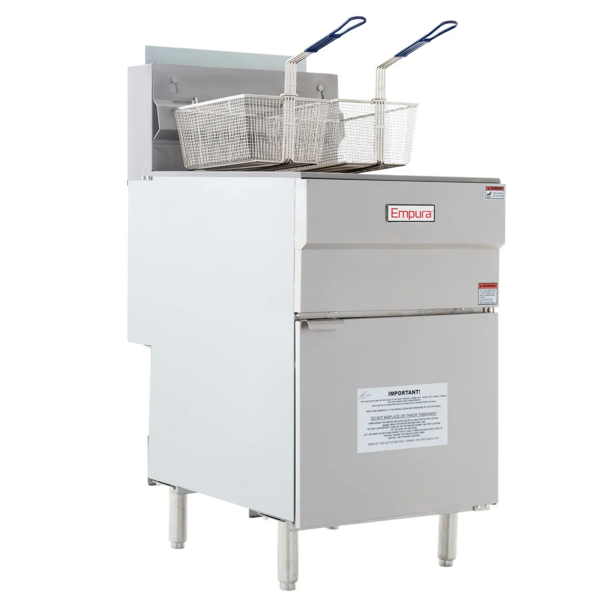Empura Equipment EGF-70/80_LP 21 Inch Gas Deep Fryer Liquid Propane with 2 Baskets 150000 BTU