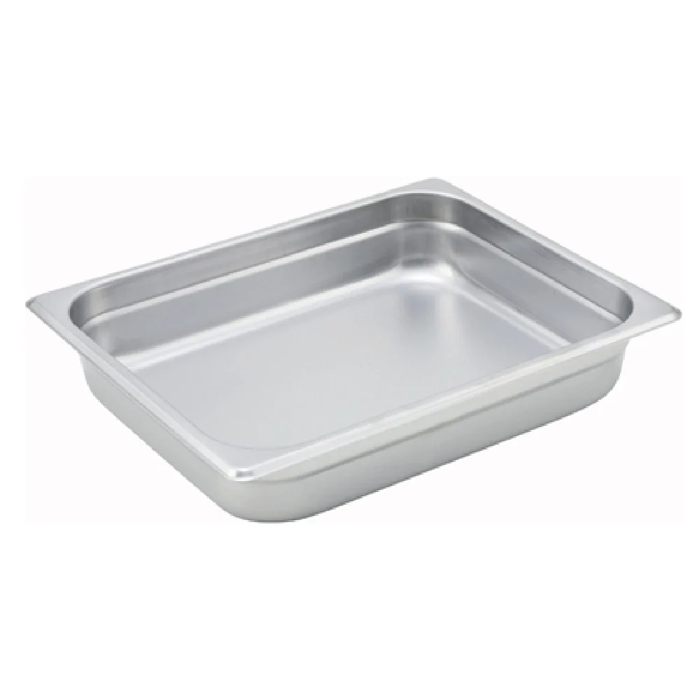 Winco SPJM-202 12-3/4 Inch 24 Gauge Stainless Steel Steam Table Pan with Anti-jamming