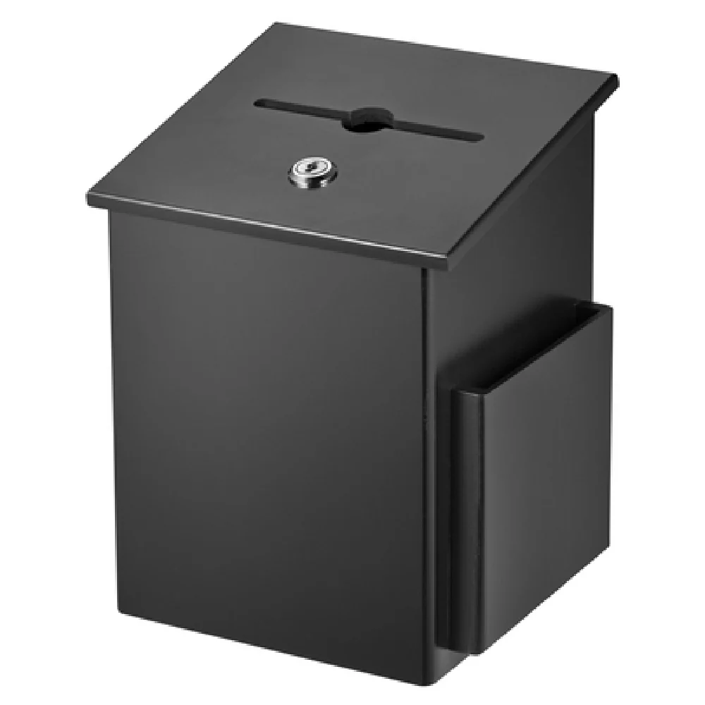 Alpine Industries ADI632-01-BLK 7-1/4 Inch Wood Suggestion Box Black Finish Lock and Key Alpine Industries ADI632-01-BLK 7-1/4 Inch Wood Suggestion Box Black Finish Lock and Key