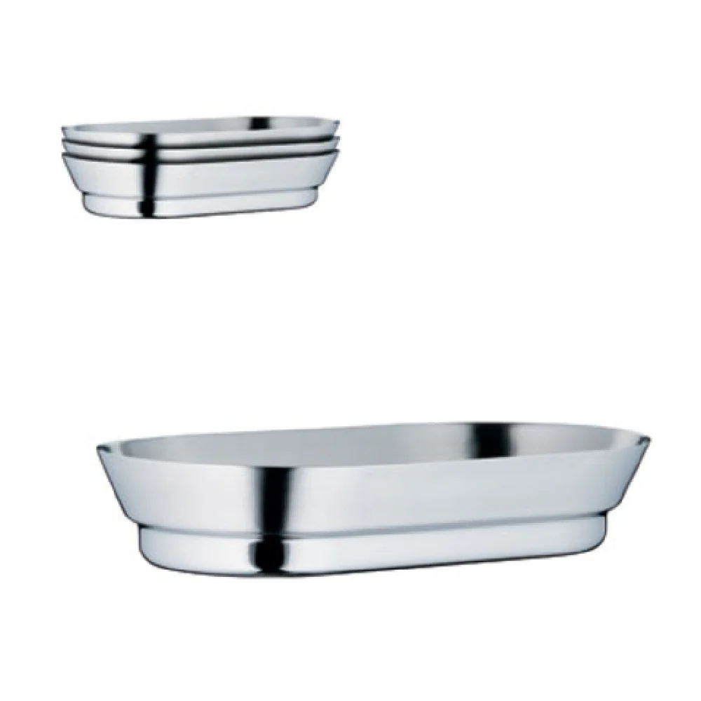 BauscherHepp 06.6535.6040 5-1/2 Inch Width Oblong Bread Bowl 18/10 stainless steel partly satin finish BauscherHepp 06.6535.6040 5-1/2 Inch Width Oblong Bread Bowl 18/10 stainless steel partly satin finish