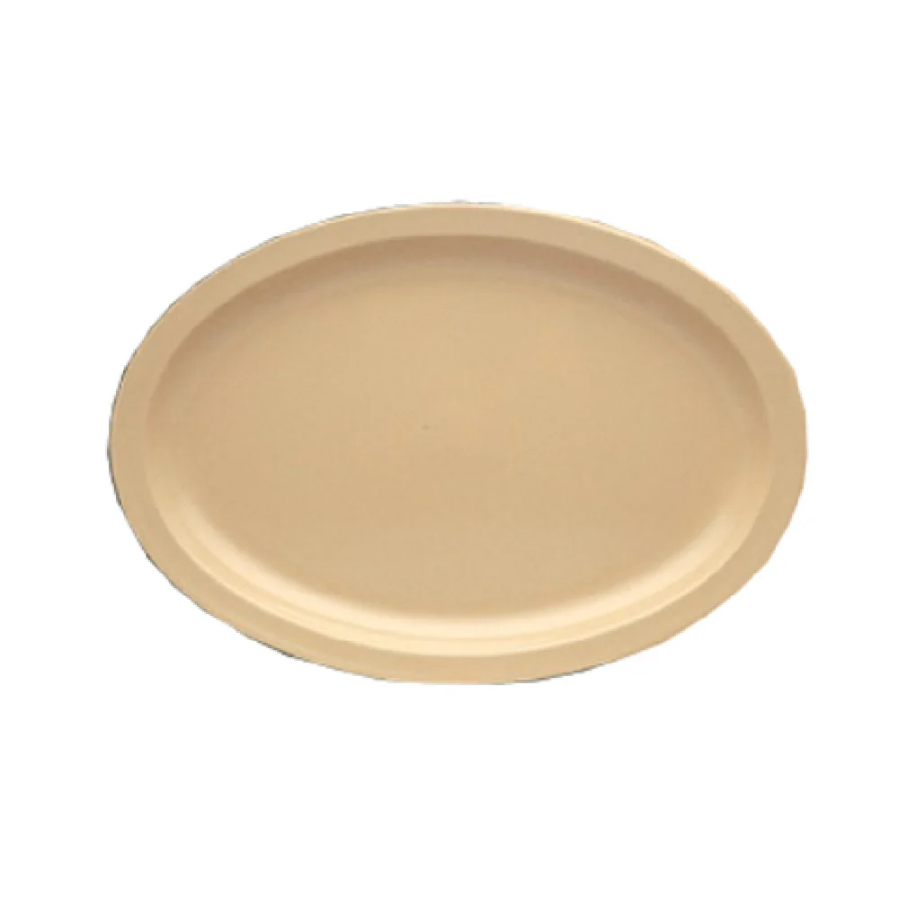 Yanco NS-510T 9-3/4 Inch Wide Platter Dishwasher Safe Narrow Rim Tan Melamine