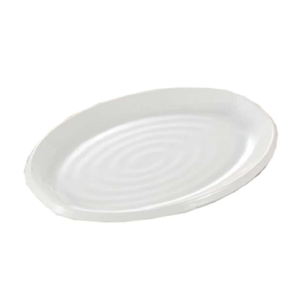 Yanco MD-214 14 Inch Oval Plate Dishwasher Safe Melamine White