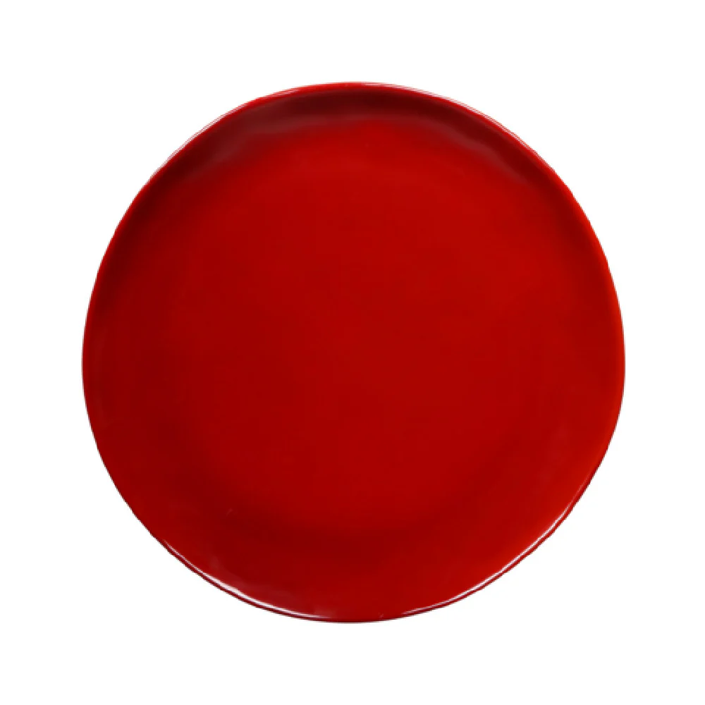 GET Enterprises DG11R-RG 11 1/4 Inch Round Plate Break Chip Stain Resistant Melamine Red