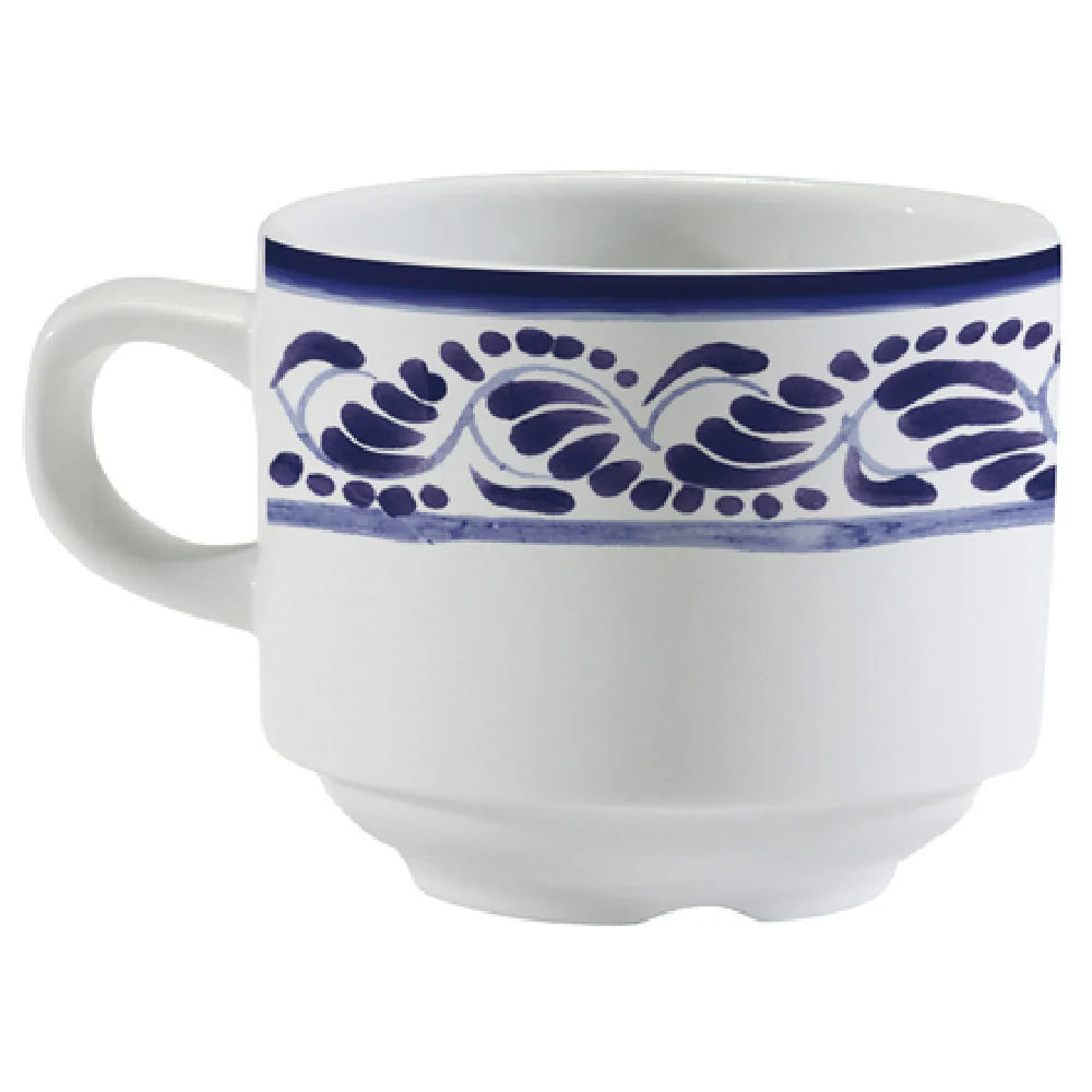 GET Enterprises PA1678904324 8-1/2 Oz Tea Cup Rolled Edge Porcelain