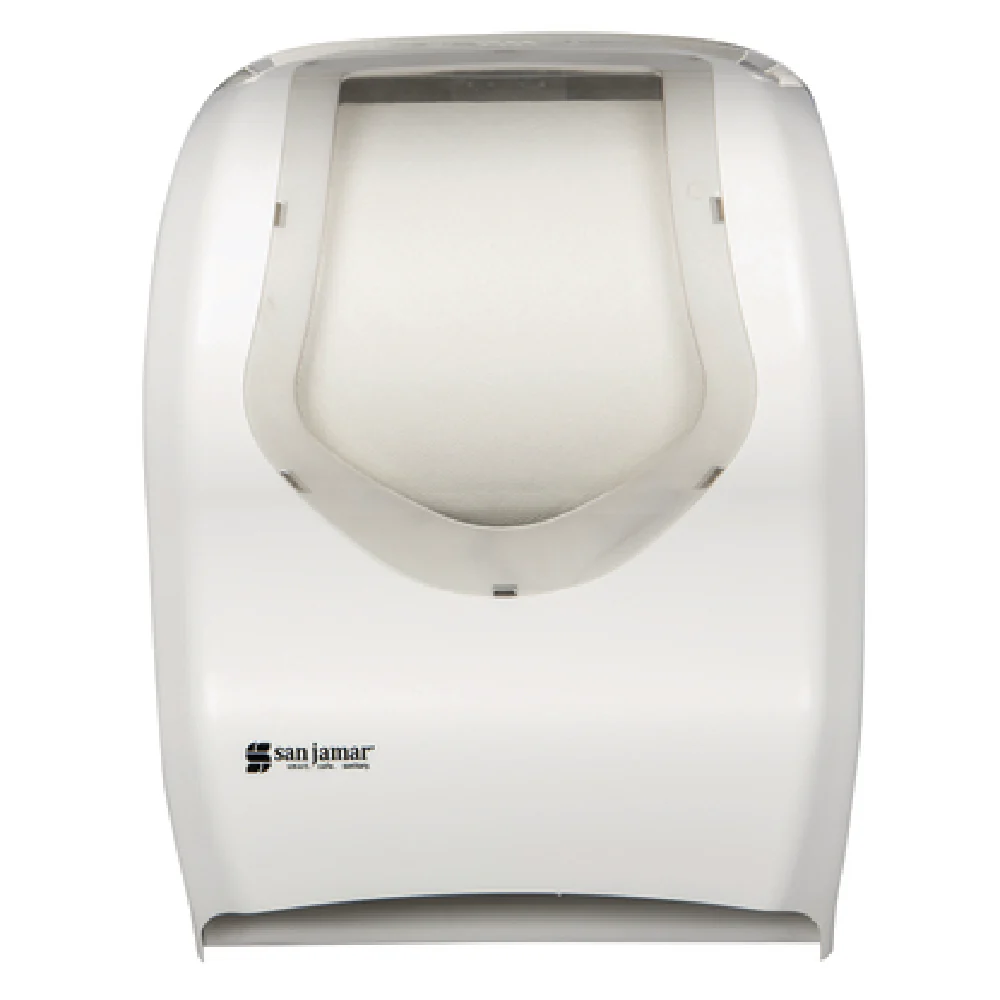San Jamar T1470WHCL 12-11/16 Inch Paper Towel Dispenser with IQ Sensor White Plastic