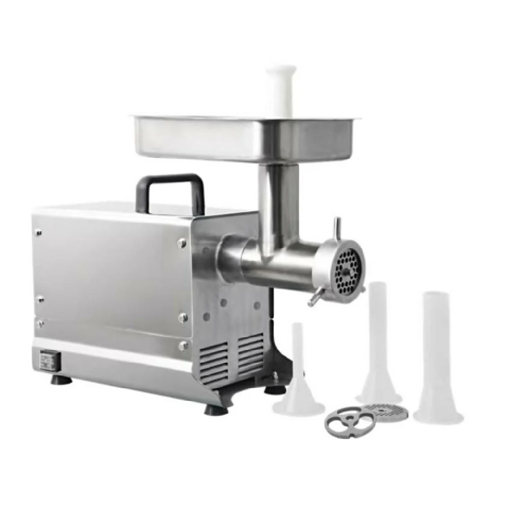 Omcan 48888 12 Inch Electric Meat Grinder Countertop Stainless Steel with Accessories
