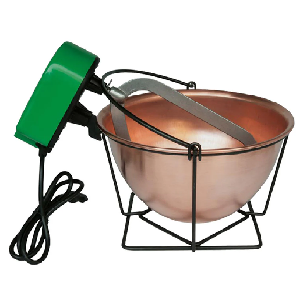 Omcan 47318 11 Inch electric Hand Mixer 3 L Copper Pot and Painted Steel Support