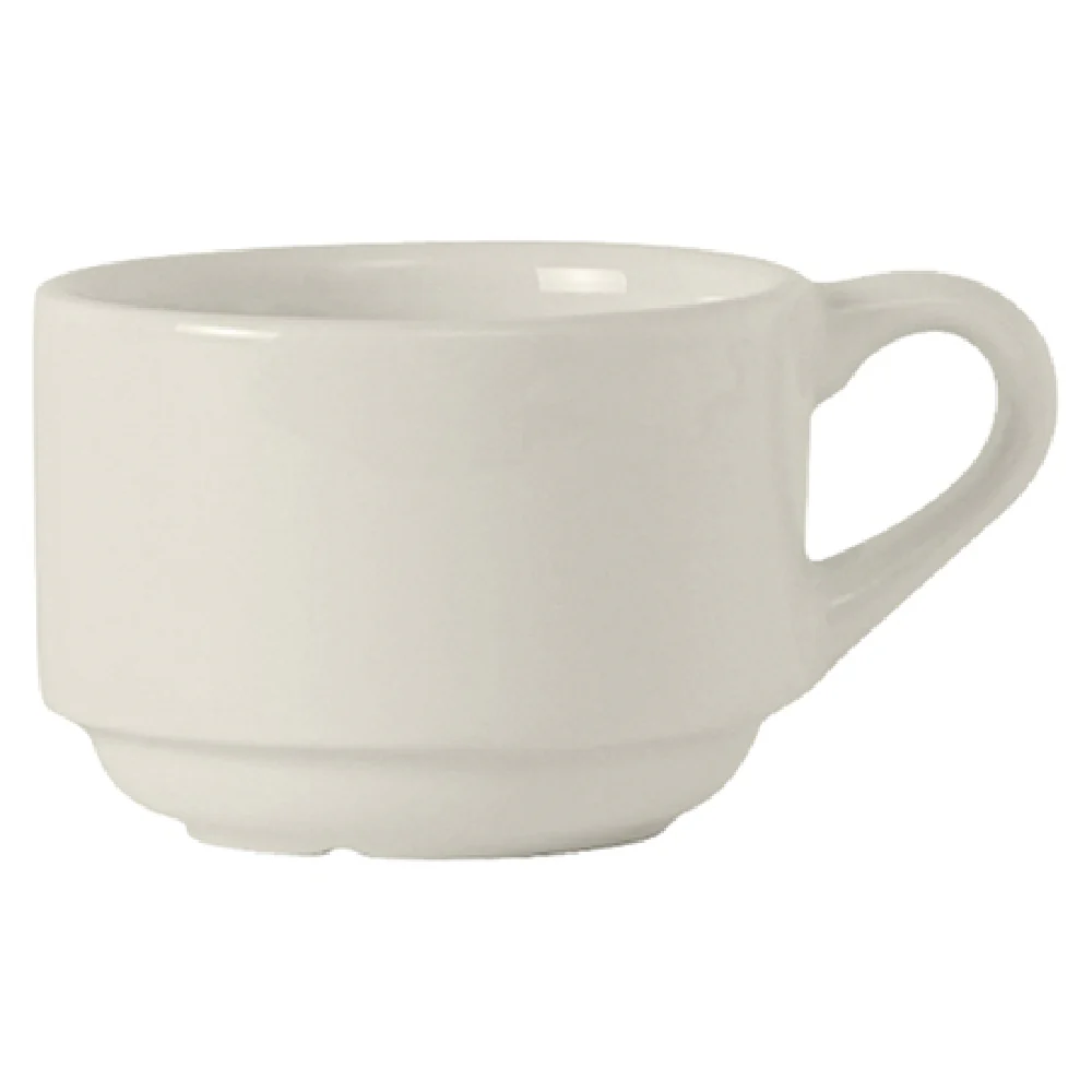 Tuxton AMU-081 3 Oz A.D. Cup Ceramic Stackable Dishwasher Safe Pearl White