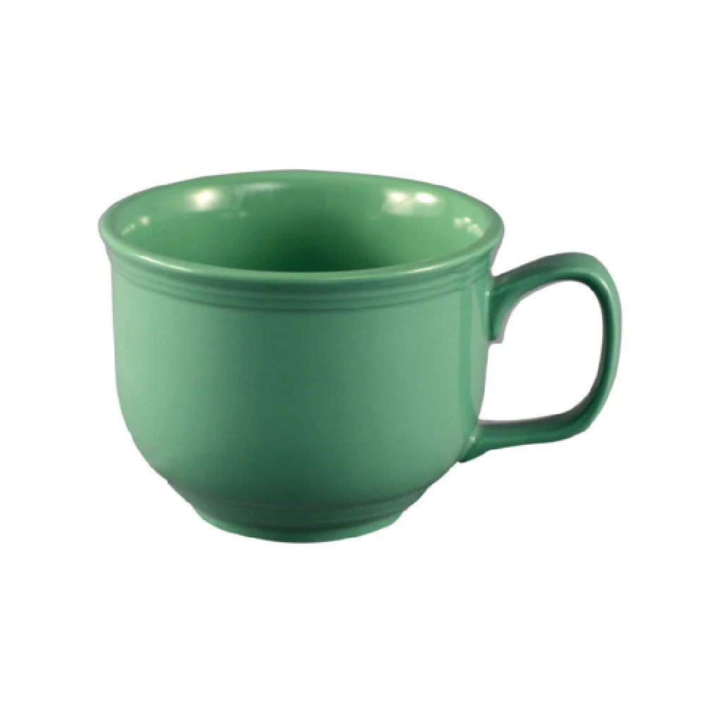 CAC China TG-318-G 18 Oz Jumbo Embossed Cup Porcelain Green - 2 Dozen Cases