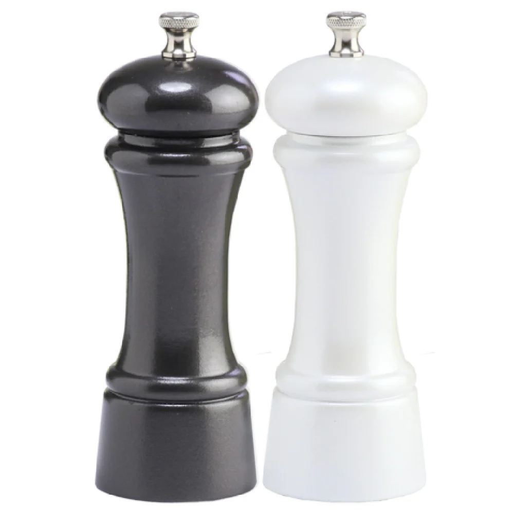 Chef Specialties 06902 6 Inch Set Salt Pepper Mill Stainless Steel Pearl Gunmetal Chef Specialties 06902 6 Inch Set Salt Pepper Mill Stainless Steel Pearl Gunmetal