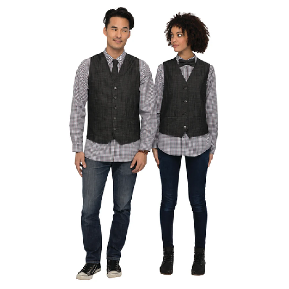 Chef Works VNN01BLKL Men's Fairfax Vest with Paisley Lining Black Poly/cotton Chef Works VNN01BLKL Men's Fairfax Vest with Paisley Lining Black Poly/cotton