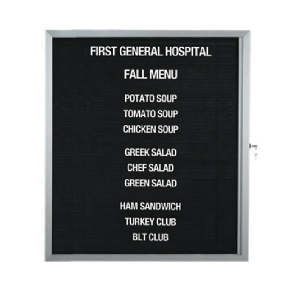 Aarco EDC3630L 30 Inch Message Center Board Hinged Face Aluminum Black Felt Aarco EDC3630L 30 Inch Message Center Board Hinged Face Aluminum Black Felt