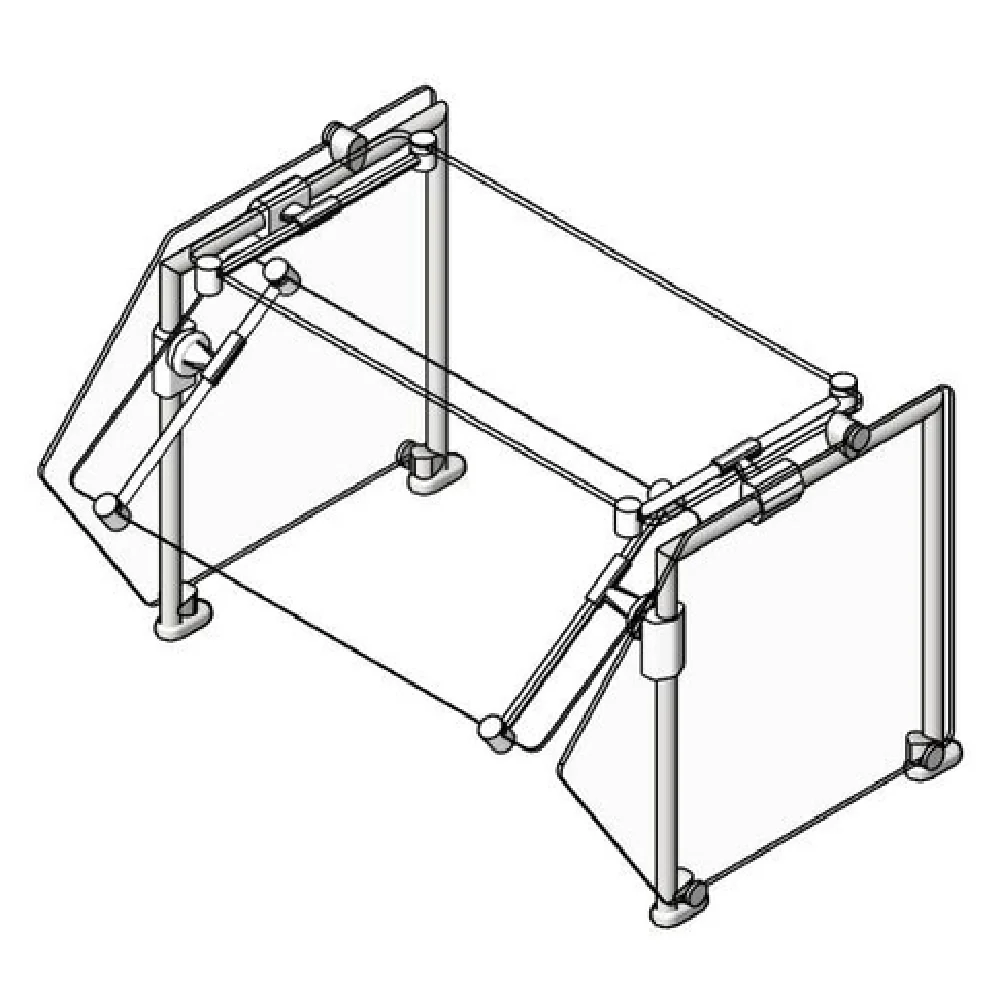 Eagle DCS2-SS-ST1 36 Inch Single Tier Self-service Sneeze Guard Glass Stainless Steel