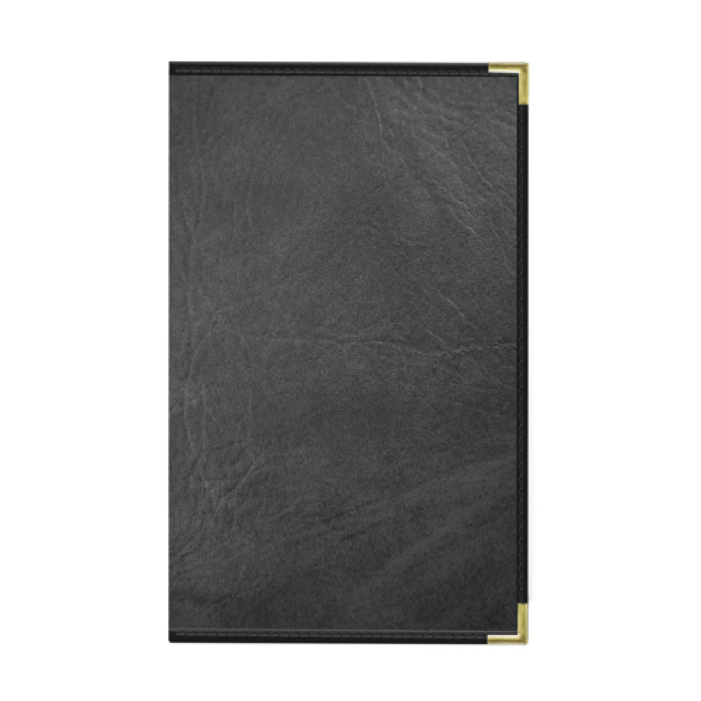 Risch SEVDX-6V 8.5 Inch Antibacterial Faux-leather Menu Cover with Metal Corners Risch SEVDX-6V 8.5 Inch Antibacterial Faux-leather Menu Cover with Metal Corners
