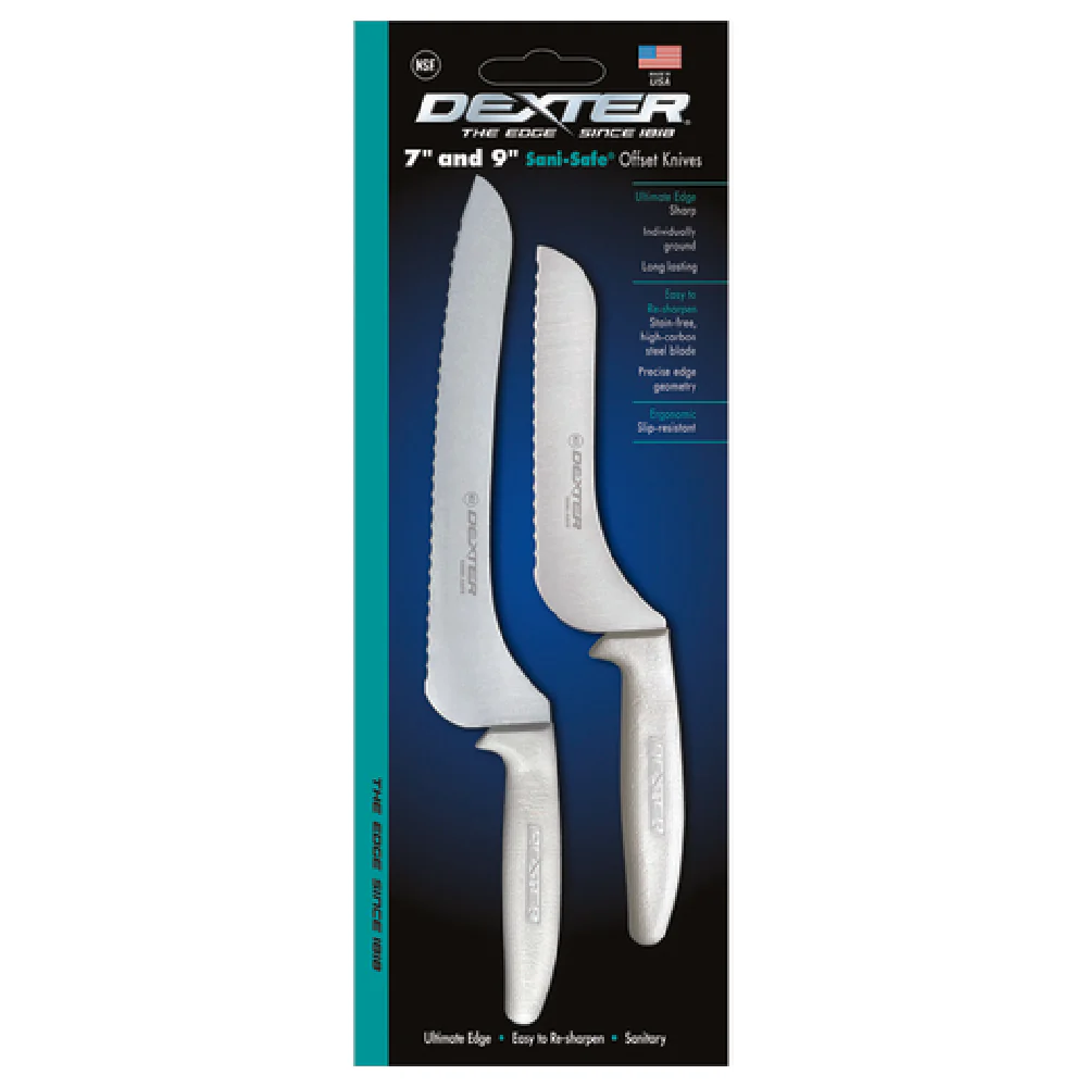 Dexter 20373 7 to 9 Inch Scalloped Bread Knife Set Sani-Safe High-Carbon Steel