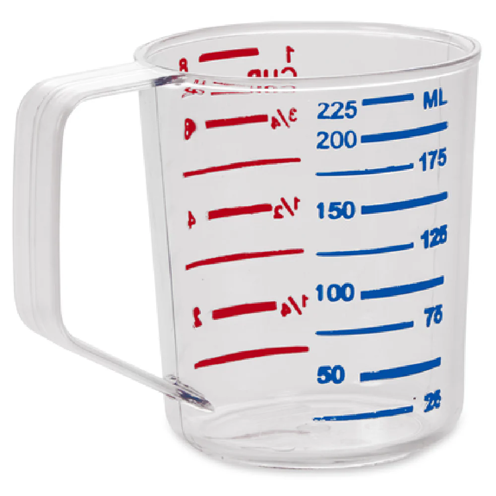 Rubbermaid Commercial Products FG321000CLR 1 Cup Measuring Cup Clear Plastic and NSF Approved