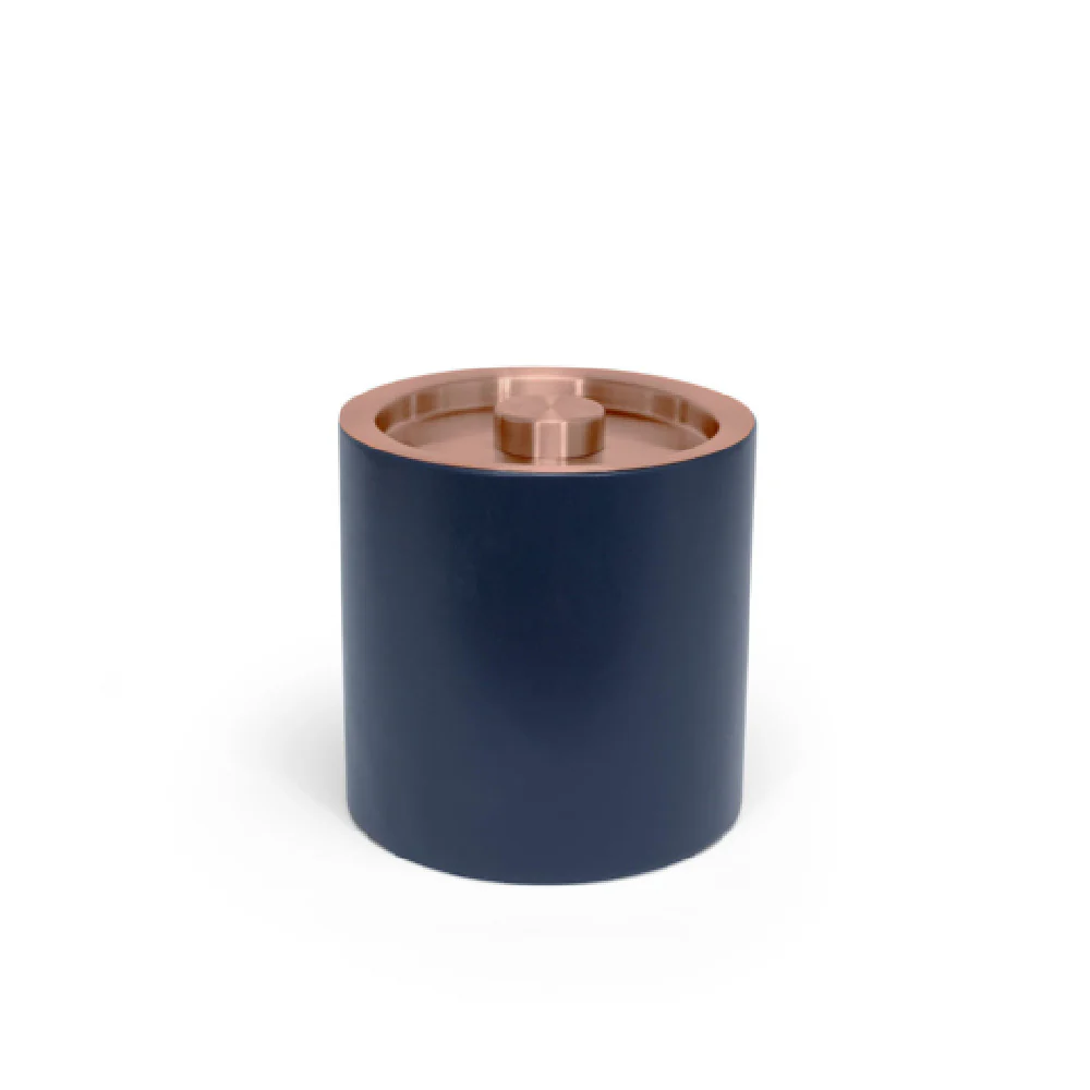 FOH RIB074BLL21 3.5qt Round London Ice Bucket Navy With Rose Gold Lid Includes One RIB017BLL21-BTM 3.5qt Round London Ice Bucket Base Navy FOH RIB074BLL21 3.5qt Round London Ice Bucket Navy With Rose Gold Lid Includes One RIB017BLL21-BTM 3.5qt Round London Ice Bucket Base Navy