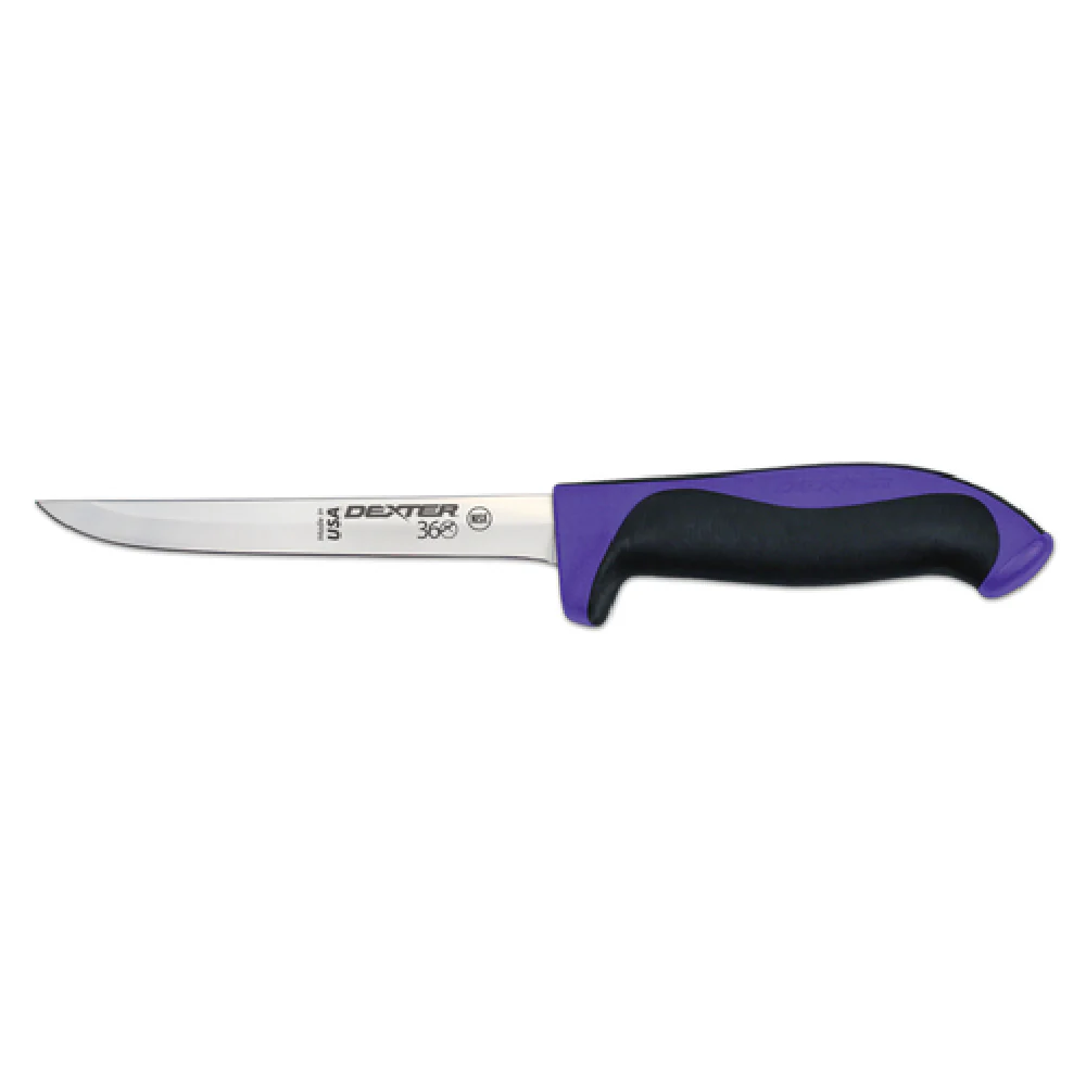 Dexter Russell S360-6NP-PCP 6 Inch Narrow Straight Edge Boning Knife Purple Plastic