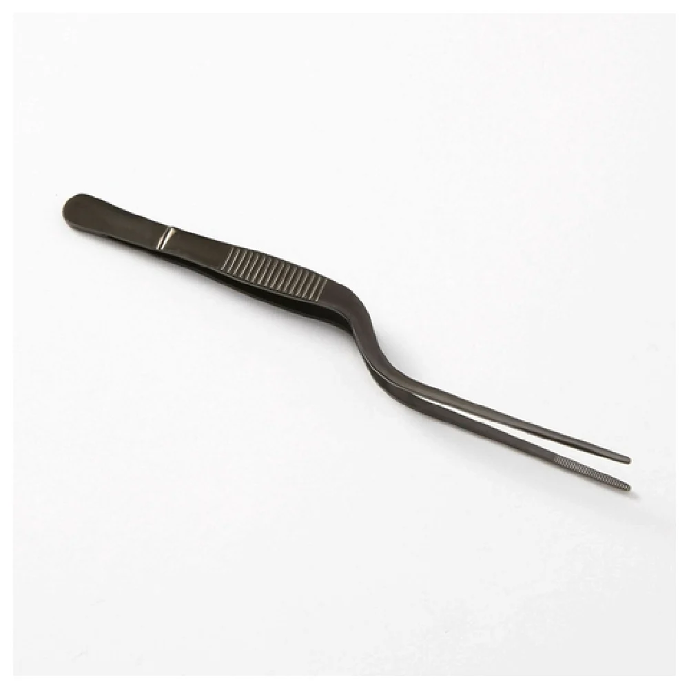 American Metalcraft TWOB6 6-1/4 Inch Offset Bar Tweezers Dishwasher Safe Black Stainless Steel