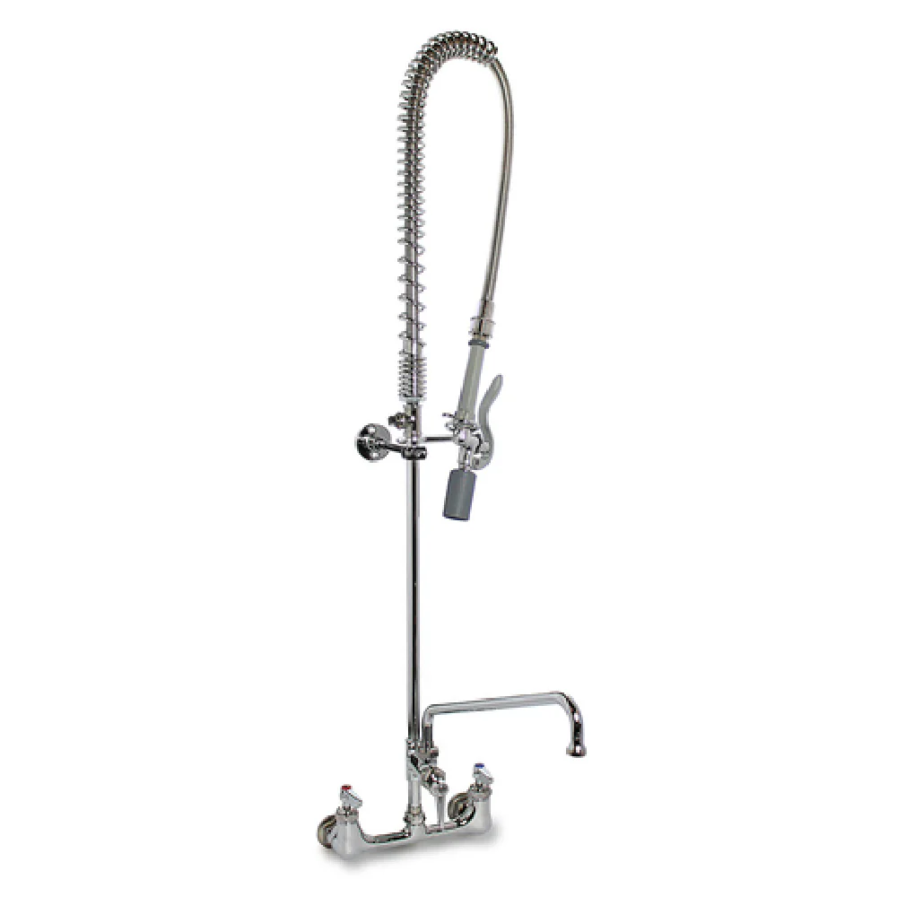 T&S Brass B-0133-12CRBJST 12 Inch Swivel Nozzle Pre-Rinse Faucet Assembly with Wall Mount