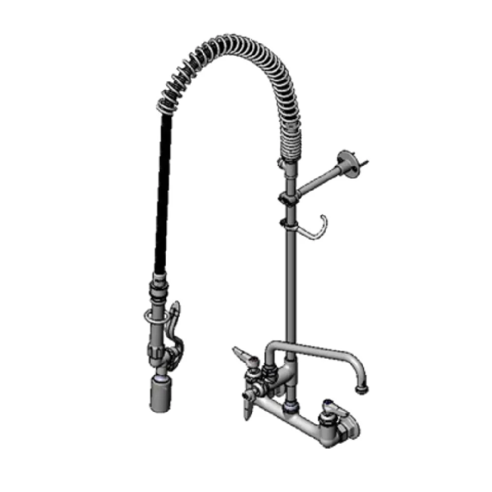T&S Brass B-0133-10CRBJST Pre-Rinse Faucet Assembly 8 Inch Adjustable Centers with Add On Faucet