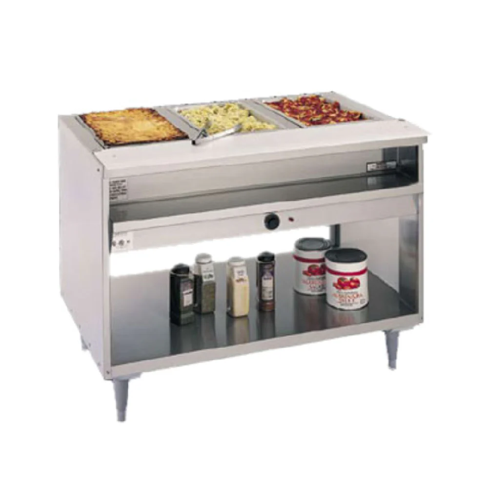 Randell 3314-240 63 Inch Hot Food Table Electric Stainless Steel with Open Shelf Base Randell 3314-240 63 Inch Hot Food Table Electric Stainless Steel with Open Shelf Base