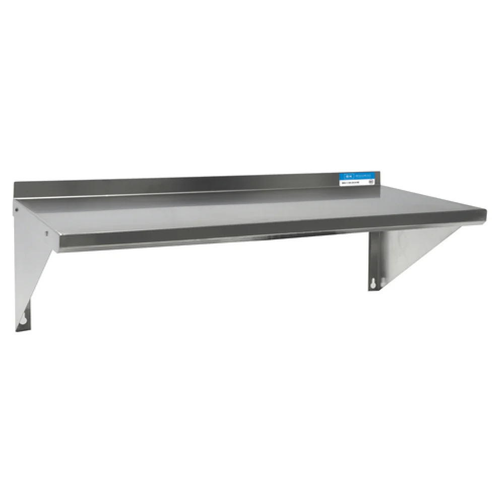 BK Resources BKWS-1224 24 Inch Premium Wall-mounted Shelf with 1-1/2 Inch Up-turn Stainless Steel