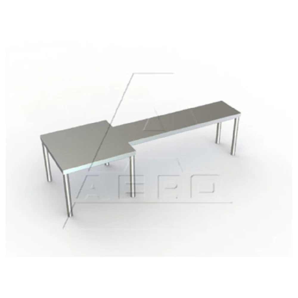 AERO Manufacturing MWSL-12144 144 Inch Stainless Steel Microwave Shelf with Left Area AERO Manufacturing MWSL-12144 144 Inch Stainless Steel Microwave Shelf with Left Area