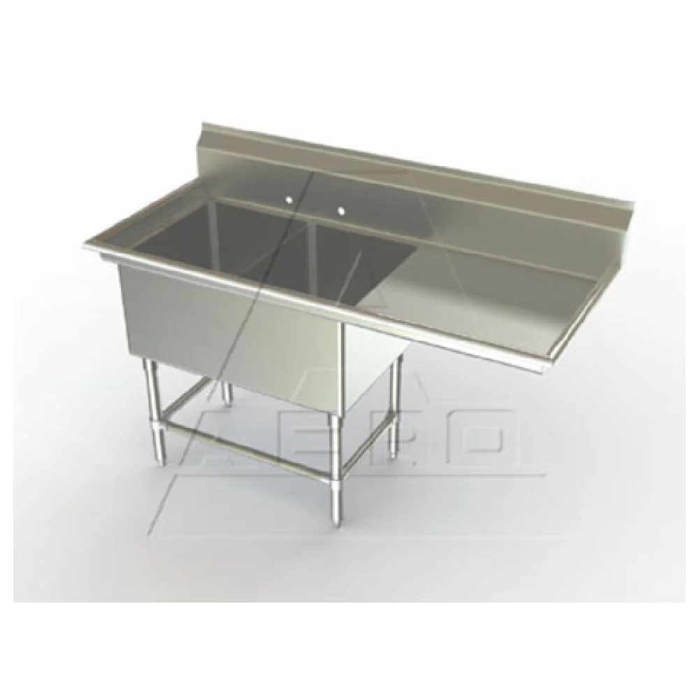 AERO Manufacturing 2F2-2116-24R 60-1/4 Inch with Right Drainboard Sink Stainless Steel