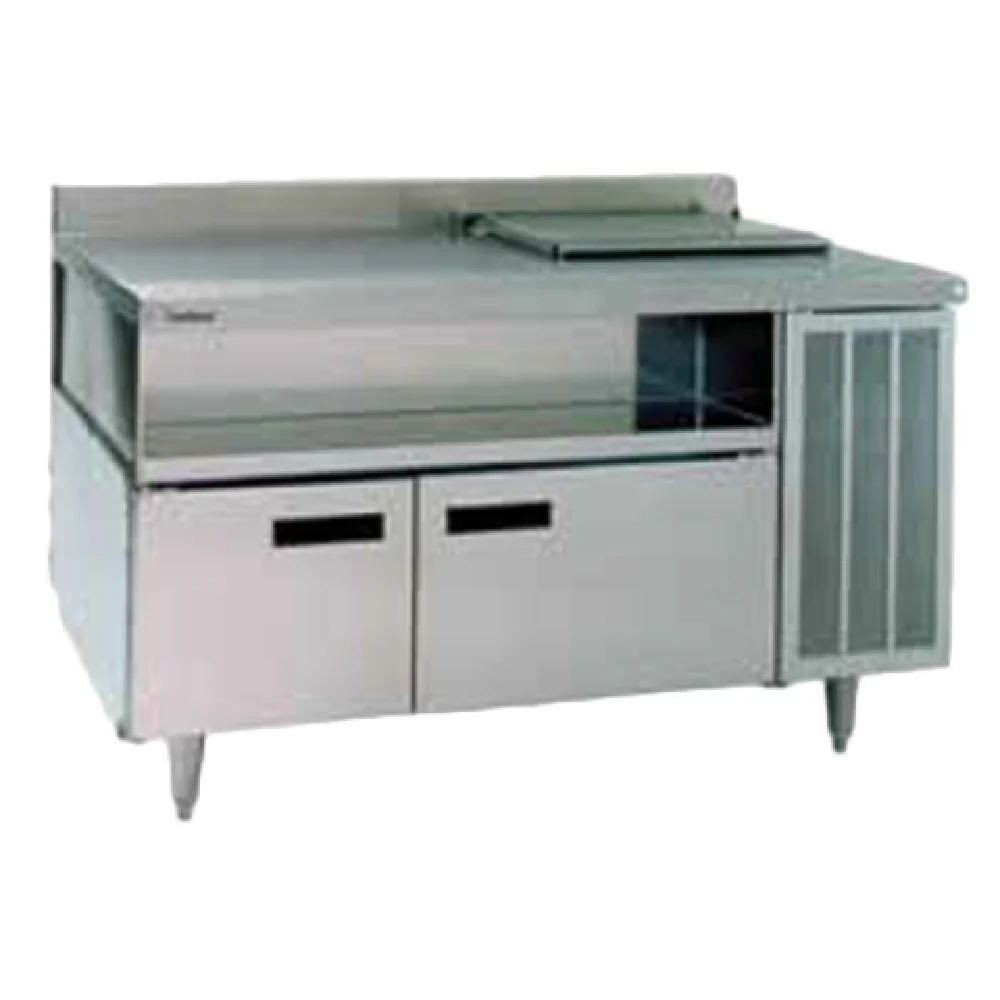 Delfield F18SC60CP 60 Inch Refrigerated Counter Salad Top Two Section Stainless Steel