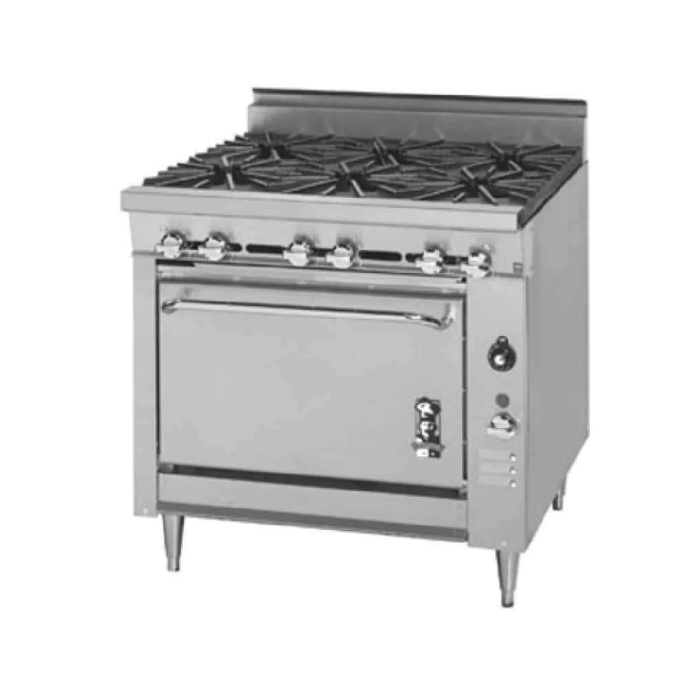 Montague Company 136-5 36 Inch Heavy Duty Gas Range with 6 Open Burners 30000 BTU