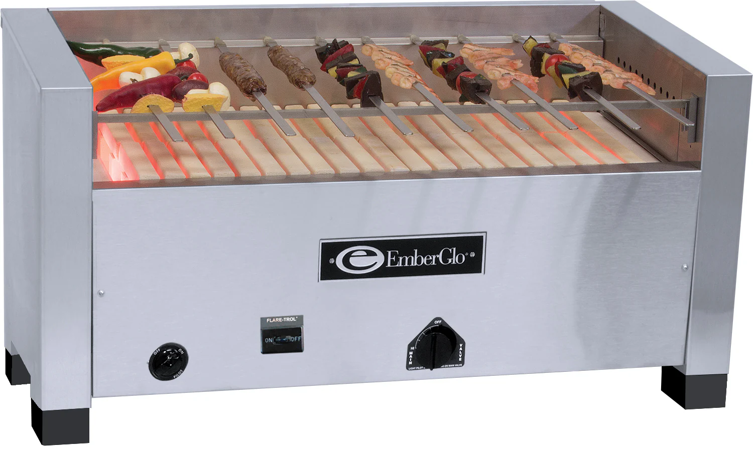 EmberGlo 25WC-KABOB-LP 35-7/8 Inch Kabob Charbroiler Gas with 10 Skewers 47200 BTU EmberGlo 25WC-KABOB-LP 35-7/8 Inch Kabob Charbroiler Gas with 10 Skewers 47200 BTU