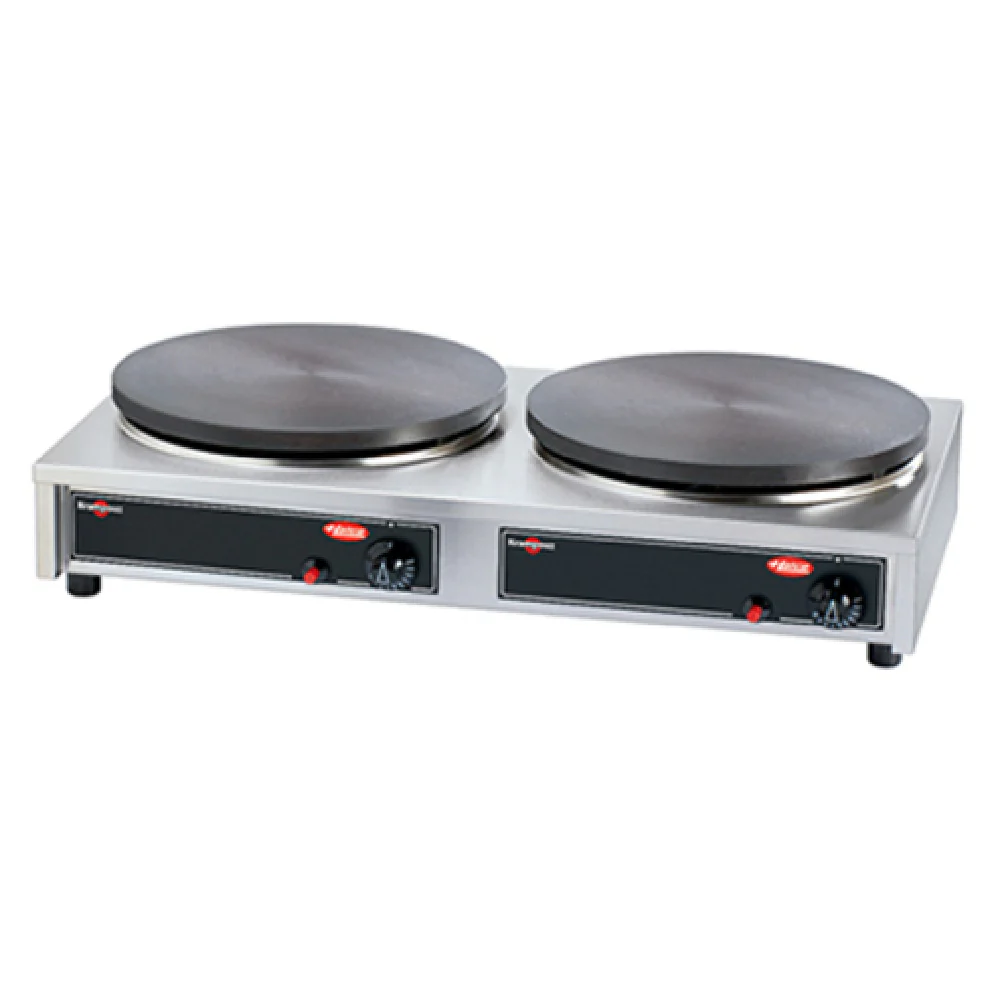 Hatco KCMG-2RCT-QS 34 Inch Heavy Duty Crepe Maker Gas Dual 15-3/4 Inch Griddles with Spreader and Spatula 40640 BTU Hatco KCMG-2RCT-QS 34 Inch Heavy Duty Crepe Maker Gas Dual 15-3/4 Inch Griddles with Spreader and Spatula 40640 BTU