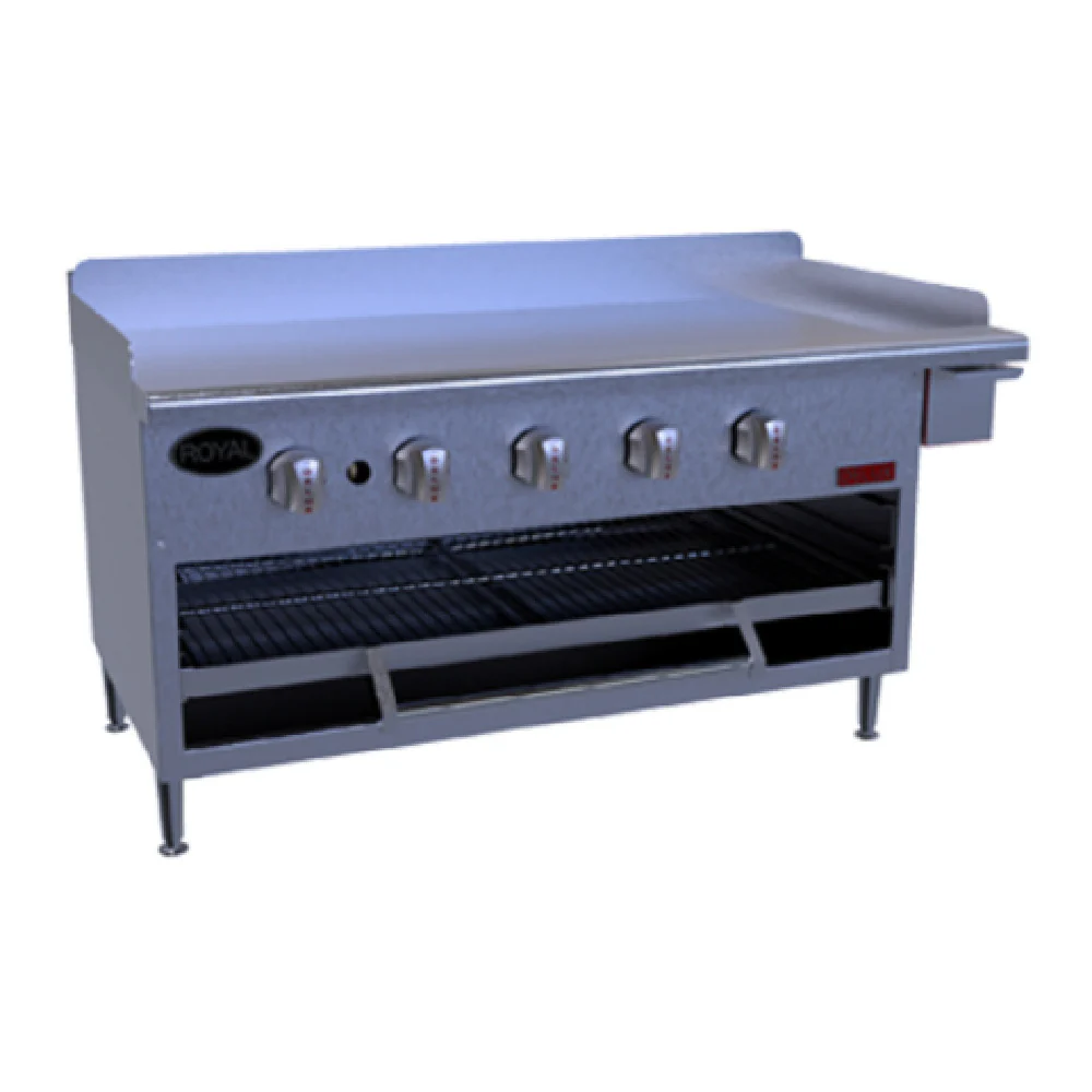 Royal Range Of California GB-48_NAT Delux Series Griddle/Overfire Broiler Gas