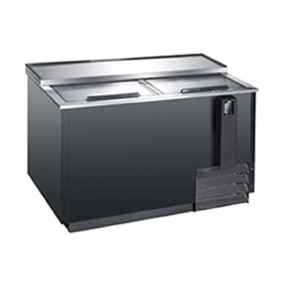 Omcan 50039 49 Inch Beer Bottle Cooler Horizontal Chest 13.5 cu ft stainless steel lids Omcan 50039 49 Inch Beer Bottle Cooler Horizontal Chest 13.5 cu ft stainless steel lids