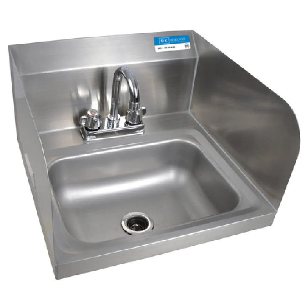 BK Resources BKHS-D-1410-SS-P-G 14 Inch Hand Sink Wall Mount with Marine Edge