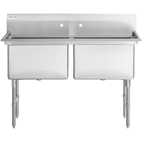 Empura EHD22424 Sink 55 Inch Heavy Duty 16 Gauge Stainless Steel with 2 Bowls Empura EHD22424 Sink 55 Inch Heavy Duty 16 Gauge Stainless Steel with 2 Bowls