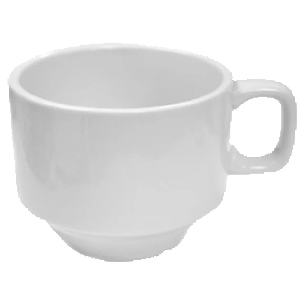 Vertex China B-52 8 Oz Cup Round Stackable With Handle Porcelain White