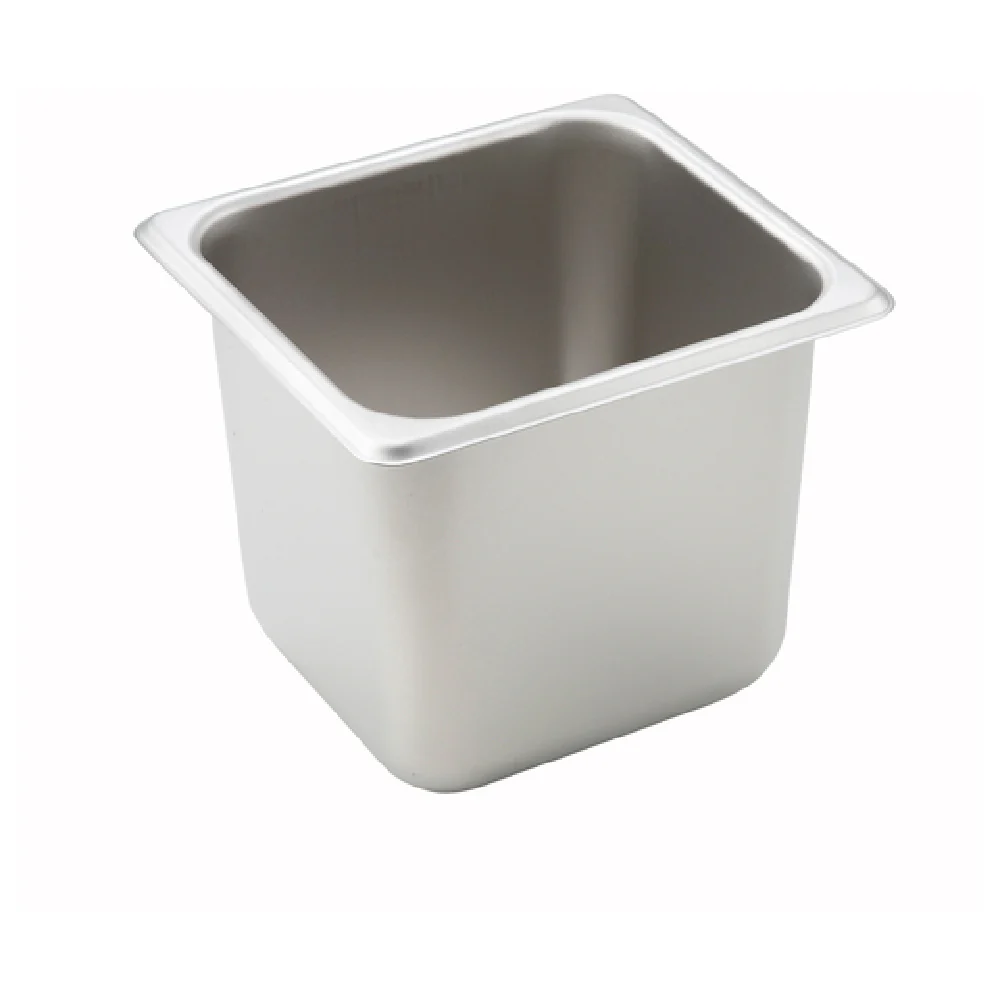 Winco SPS6 6-7/8 Inch Steam Table Pan 1/6 Size 25 Gauge Stainless Steel