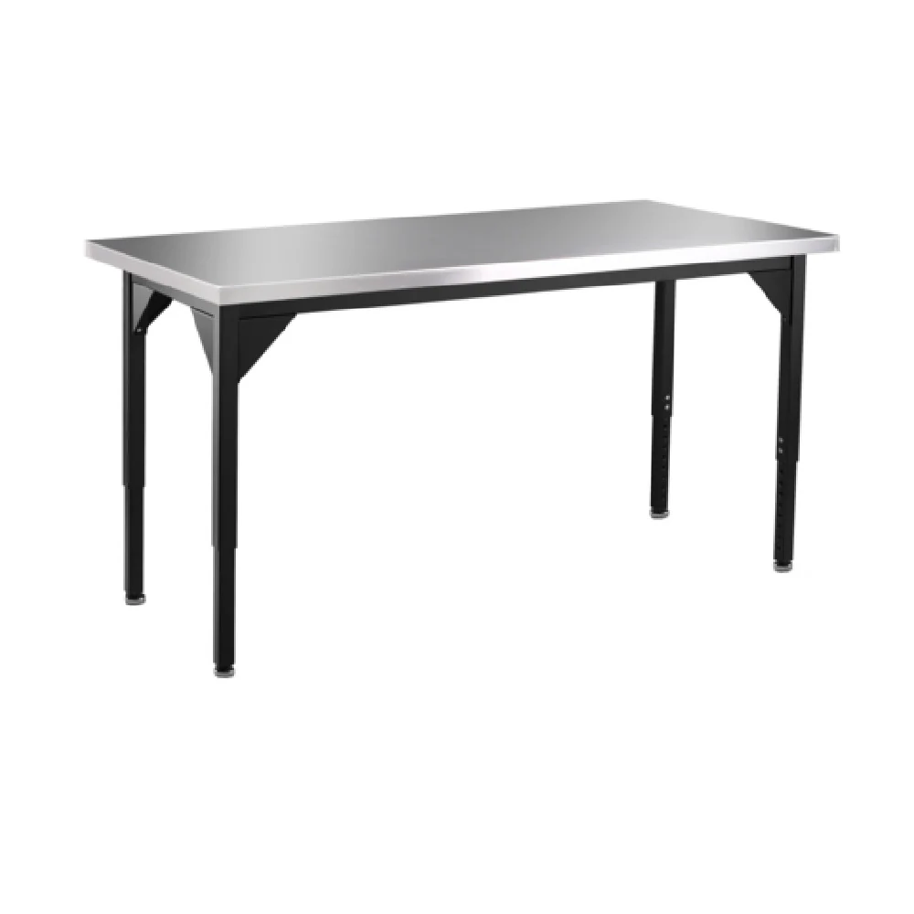 National Public Seating HDT3-3048STRET NPS® Heavy Duty Steel Table Stainless Steel Top With Safety Return National Public Seating HDT3-3048STRET NPS® Heavy Duty Steel Table Stainless Steel Top With Safety Return