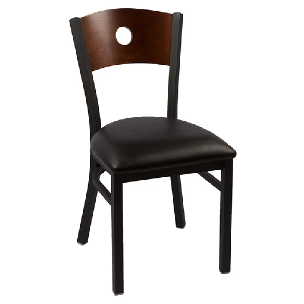 JMC Furniture CIRCLE SERIES CHAIR VINYL 17 Inch Vinyl Seat Wood Back with Circle Cutout JMC Furniture CIRCLE SERIES CHAIR VINYL 17 Inch Vinyl Seat Wood Back with Circle Cutout
