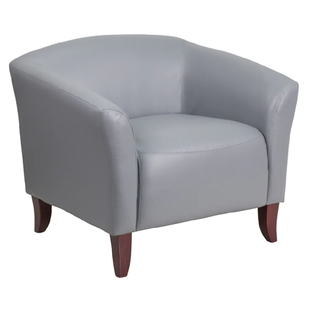Flash Furniture 111-1-GY-GG 33 Inch Reception Chair LeatherSoft Upholstery Gray