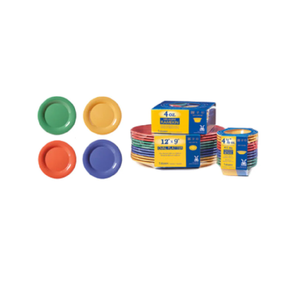 GET Enterprises SP-WP-9-MIX 9 Inch Diameter Round Plate Break Resistant Melamine Assorted Colors GET Enterprises SP-WP-9-MIX 9 Inch Diameter Round Plate Break Resistant Melamine Assorted Colors