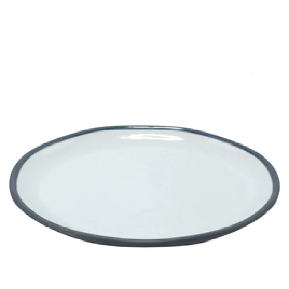 BauscherHepp TBL4601 6 Inch Diameter Plate Organic Rim Stain Resistant Melamine Steel Blue