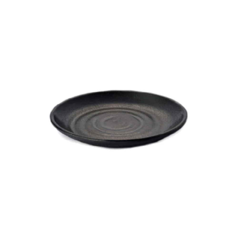 GET Enterprises JW7006-B 6-1/4 Inch Coupe Round Plate Melamine Black Chip and Stain Resistant