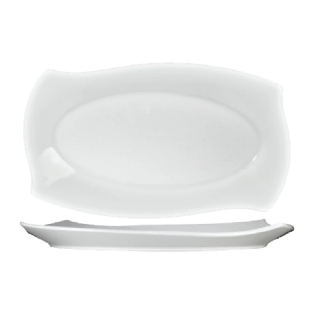 International Tableware RA-12 10 Inch Oval Platter with Signature Rim Porcelain